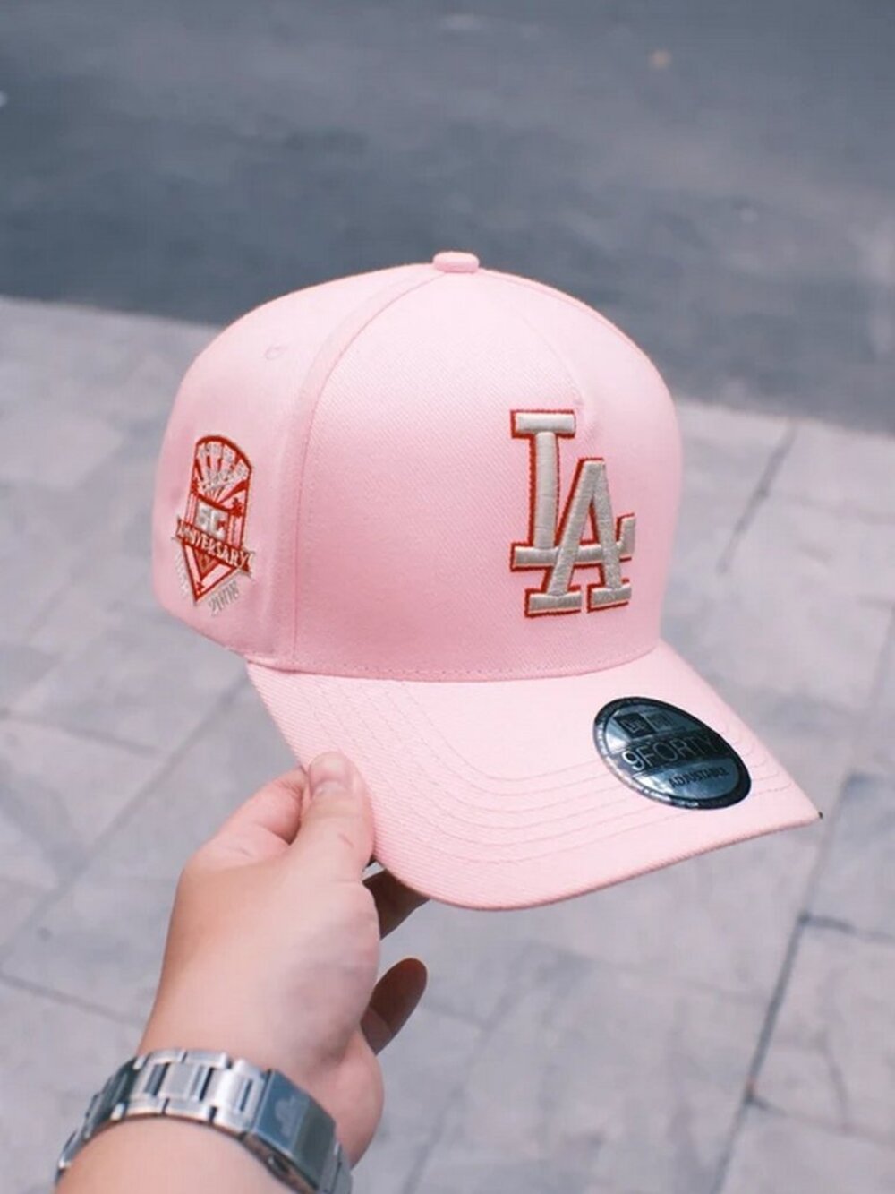New Era 9FORTY Adjustable All Pink Anniversary 1958-2003 LA Dodger Baseball Cap